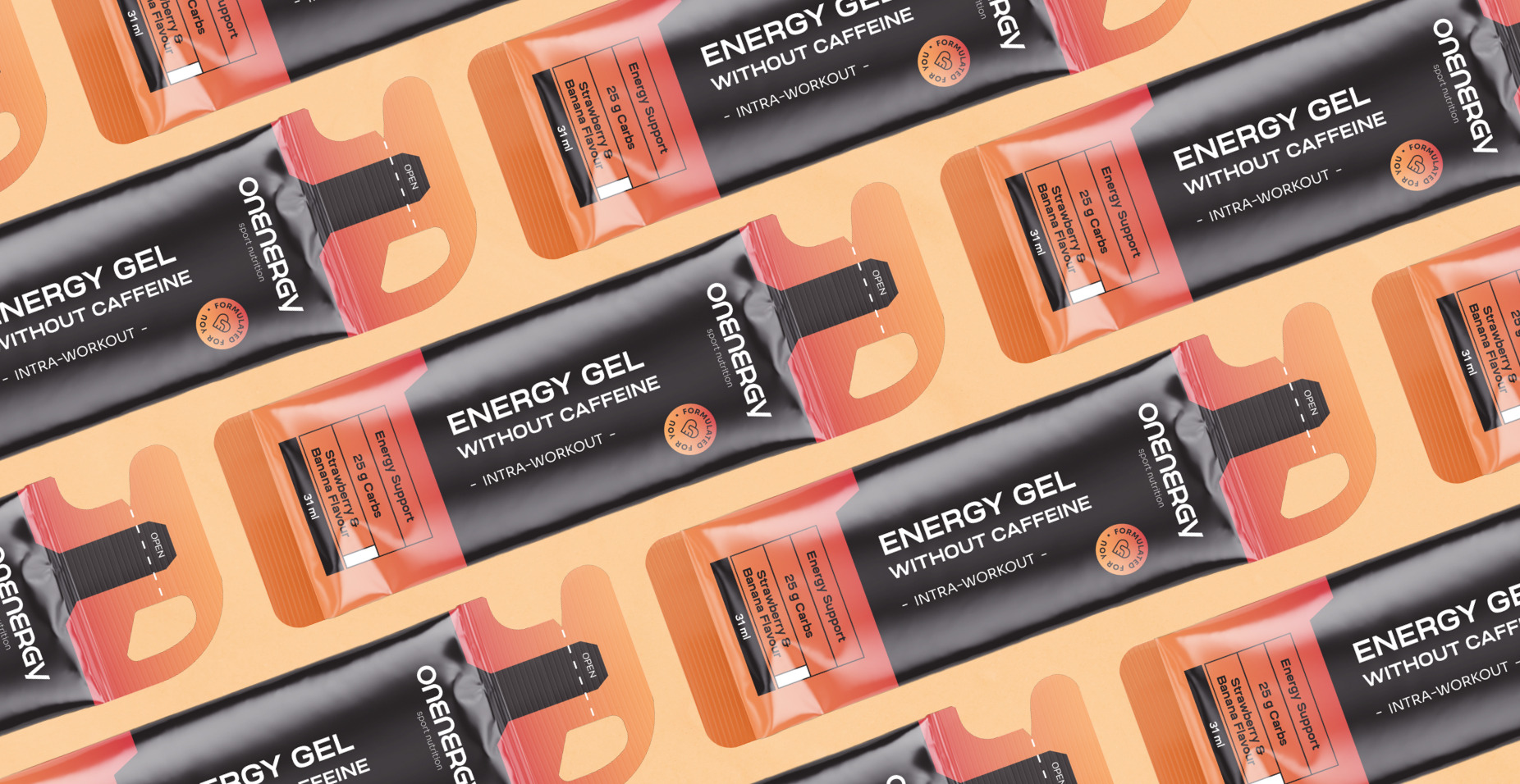 Energiegel zonder cafeïne – Aardbei en Banaan