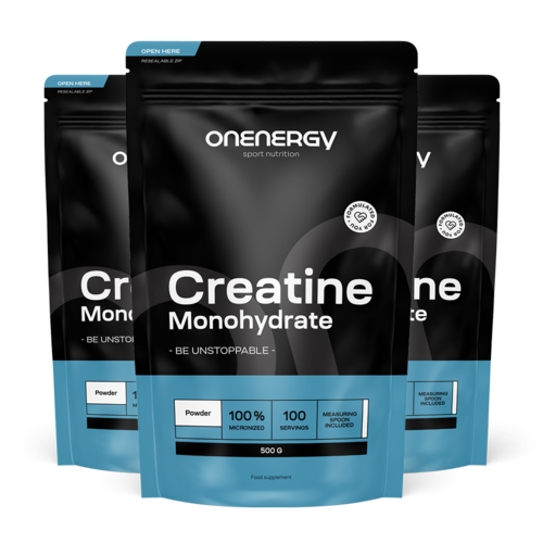3x 100% Creatine monohydraat in poedervorm, totaal 1500 g