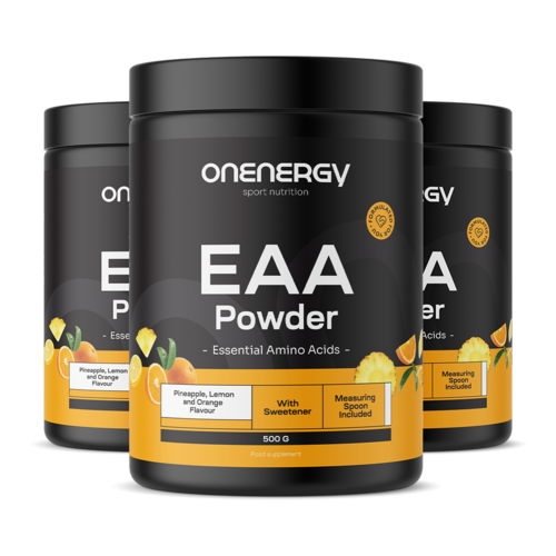 3x EAA in poeder – ananas, citroen, sinaasappel, totaal 1500 g