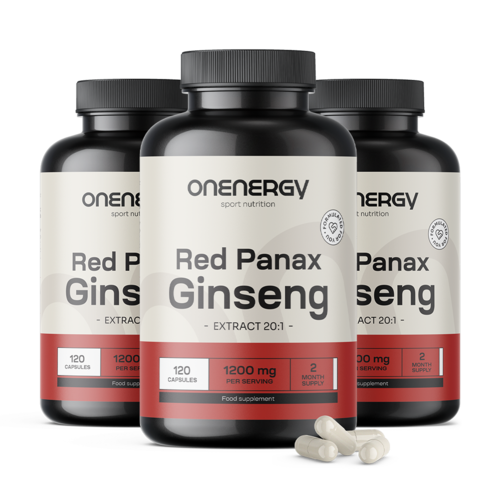 3x Red Panax Ginseng – extract van rode ginseng 1200 mg, totaal 360 capsules