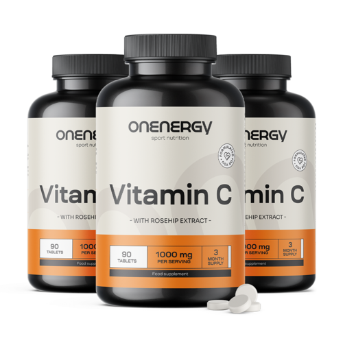 3x Vitamine C 1000 mg met rozenbottel, totaal 270 tabletten