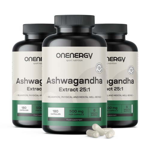 3x Ashwagandha 500 mg – Extract 25:1, totaal 540 capsules