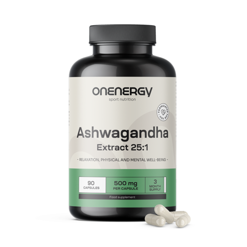 Ashwagandha 500 mg – Extract 25:1, 90 capsules