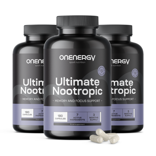 3x Ultimate Nootropic – complex ter ondersteuning van de cognitieve functies, totaal 540 capsules