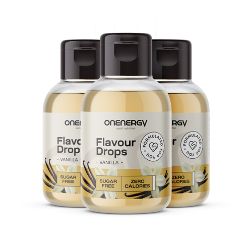 3x Flavour Drops met zoetstof – vanille, totaal 150 ml