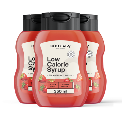 3x Caloriearme siroop met zoetstof – aardbei, totaal 1050 ml