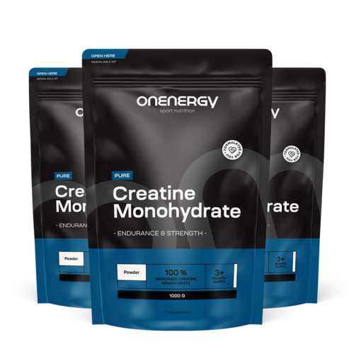 3x Pure creatine monohydraat in poedervorm, totaal 3000 g
